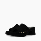 women's suede sandals in black