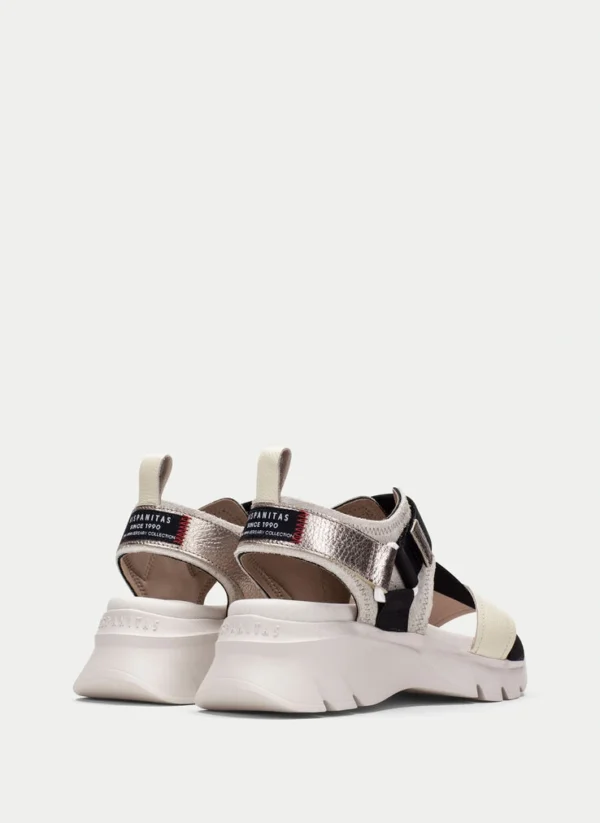 sandals sport latte-black-champagne hispanitas