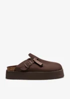 VIBE SANDALS CLOG PLATFORM SUEDE CHOCOLATE