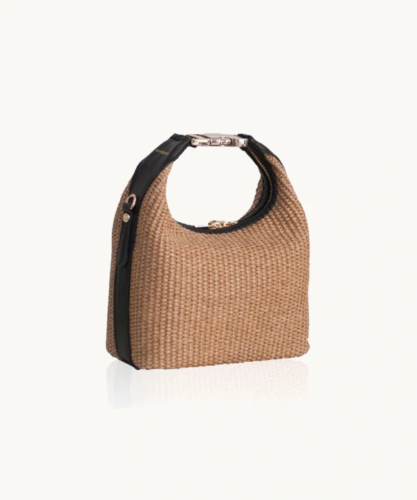 Maggie in Raffia & Black Leather